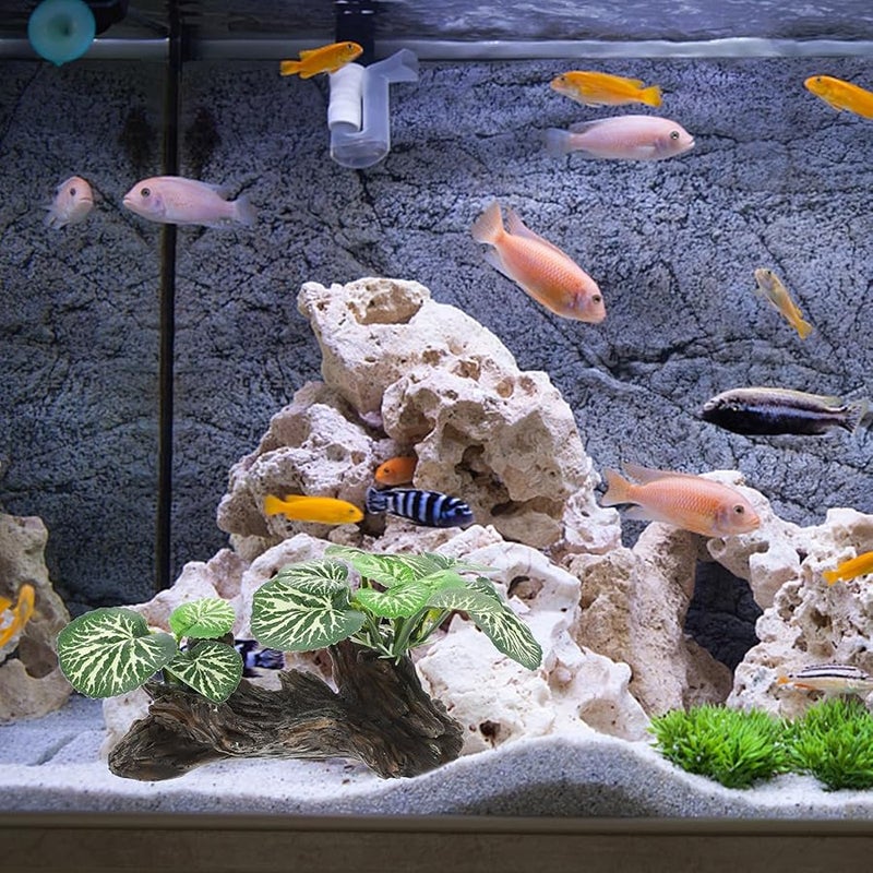 نبات اصطناعي أخضر لتزيين حوض الزواحف وأحواض الأسماك، موطن تسلق مقاوم للماء للسحالي والسلاحف - Image 5